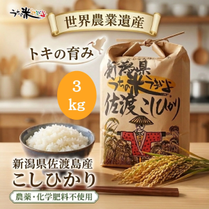 5kg　新潟県佐渡島産こしひかり　トキが舞い降りる希少価値の高いお米　農薬・化学肥料不使用 (複製)